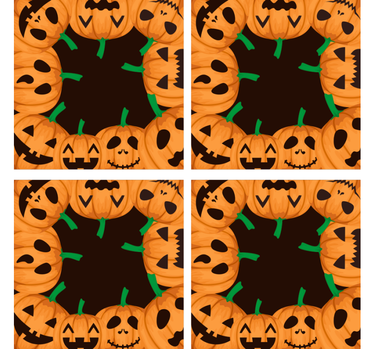 Halloween coasters with grinning pumpkin faces - TenStickers