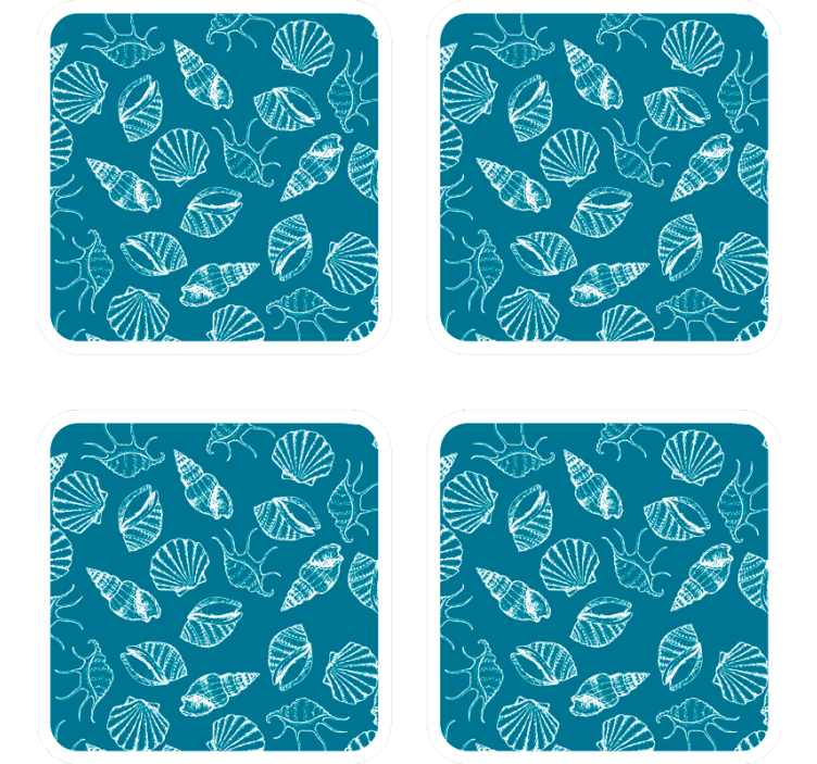 Shell patterns background coasters - TenStickers