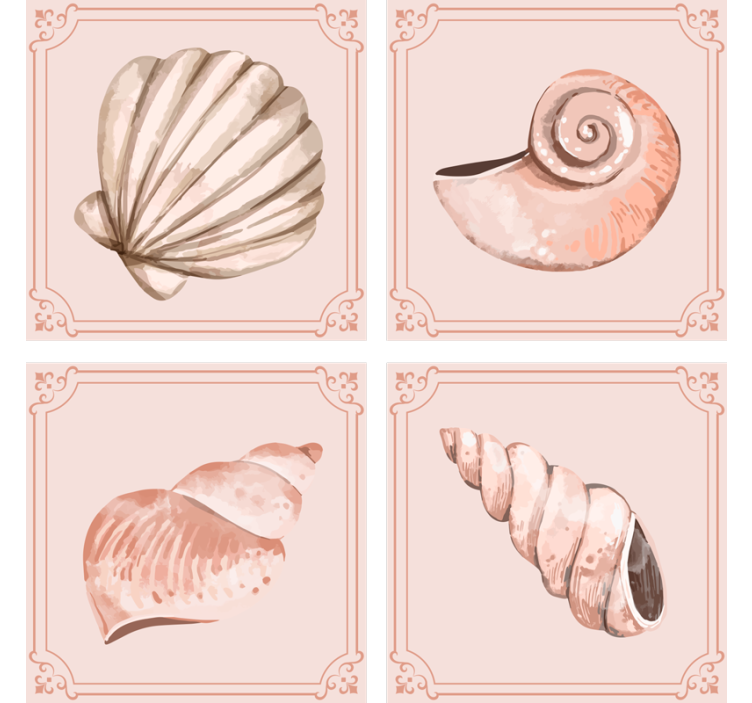 seashells color shell coaster - TenStickers