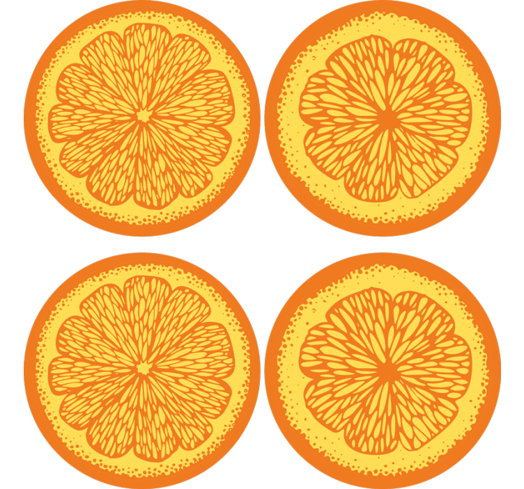 Modern coasters citrus slice design - TenStickers