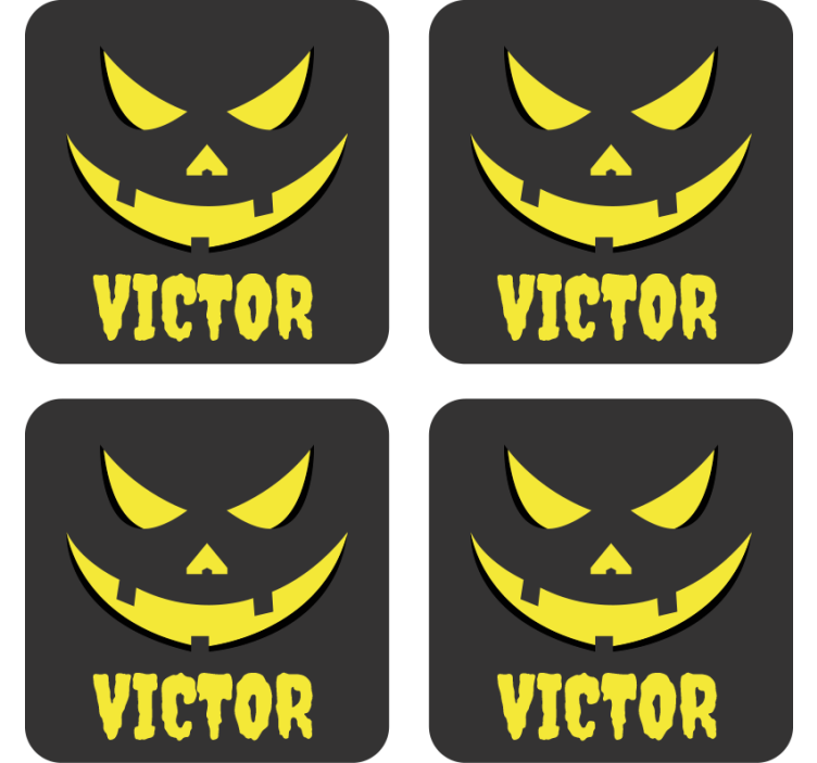 Personalized pumpkin face coaster halloween - TenStickers