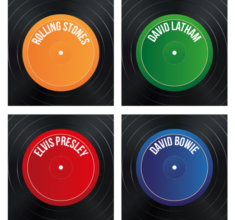 Vintage record personalised coasters - TenStickers