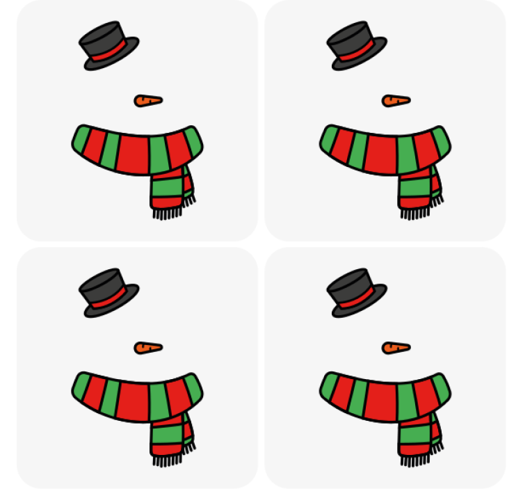 Christmas coaster snowman decor set - TenStickers