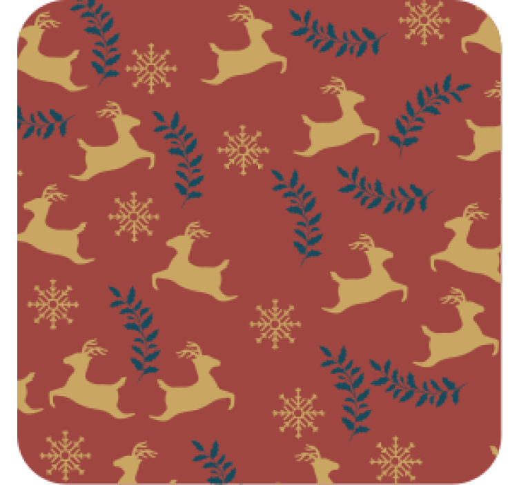 Christmas coaster galloping reindeer design - TenStickers