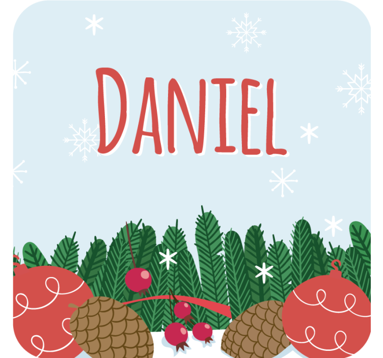 wish a merry xmas with name christmas coaster - TenStickers