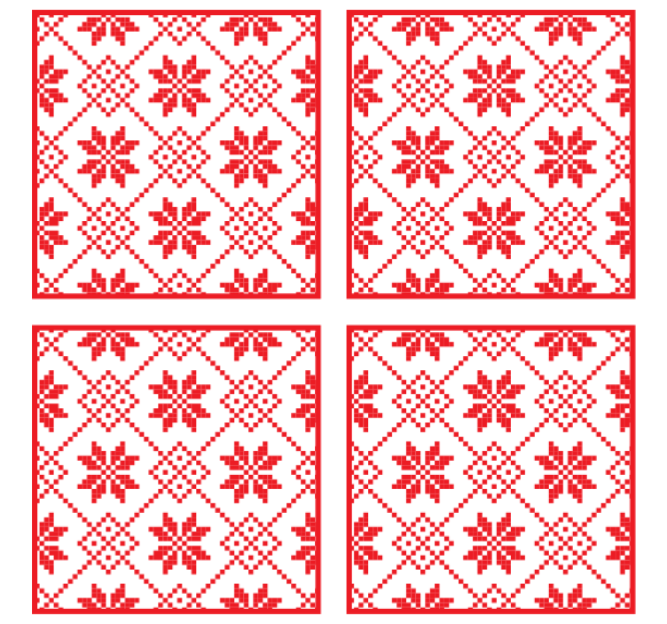 Christmas coaster with red floral design - TenStickers