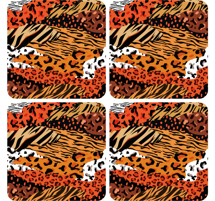 Fierce animal patterns coasters - TenStickers