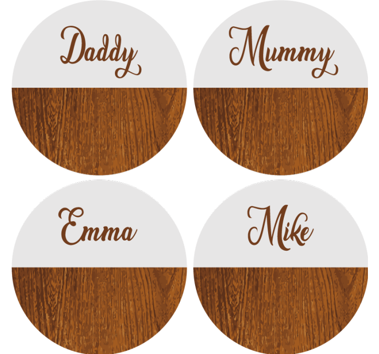 Wooden marble personalised coasters - TenStickers