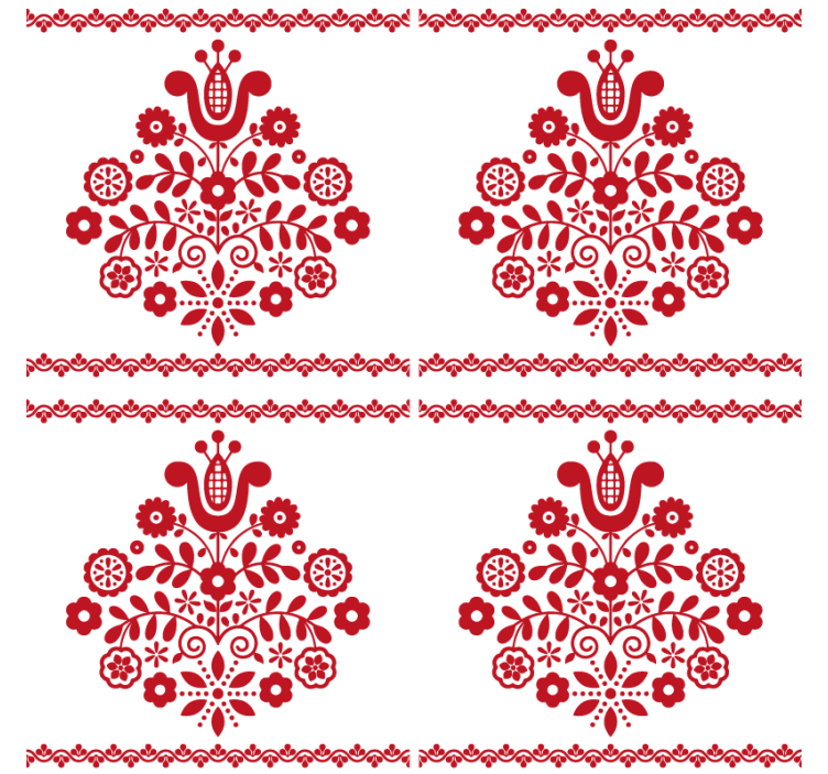 Floral folk motif coasters - TenStickers