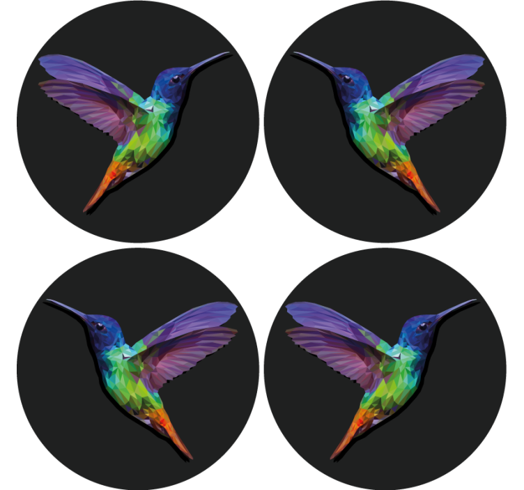 Geometrical hummingbird more coasters - TenStickers