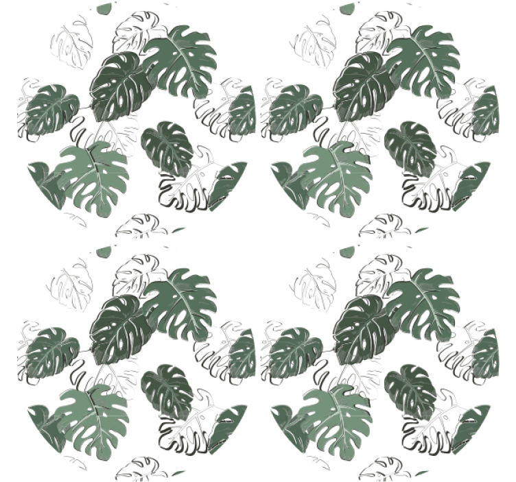 Leaf print motif coasters - TenStickers