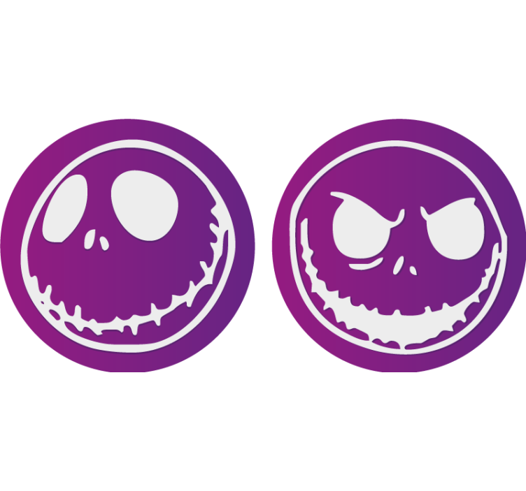 Halloween coasters skull face designs - TenStickers
