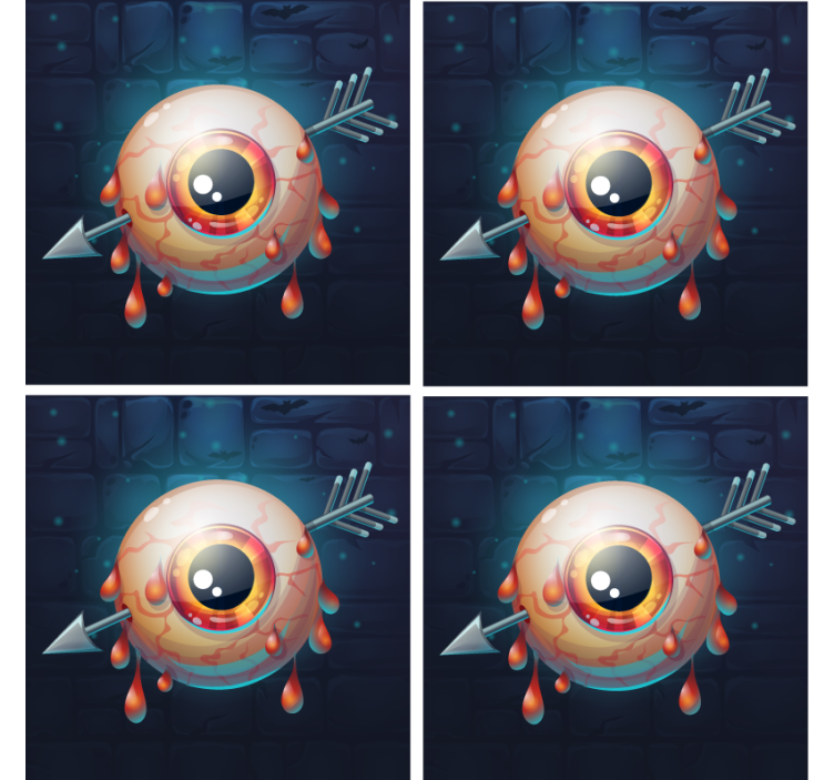 Halloween coasters with dripping eyeball design - TenStickers