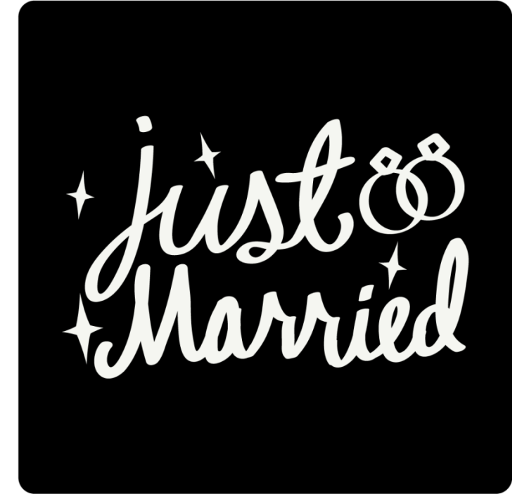 Wedding coasters just married celebration - TenStickers