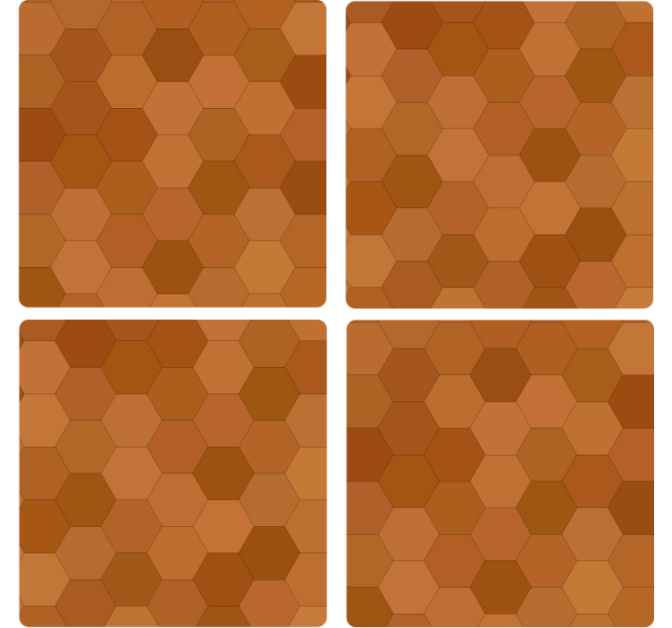 Coasters with hexagonal patterned surface - TenStickers