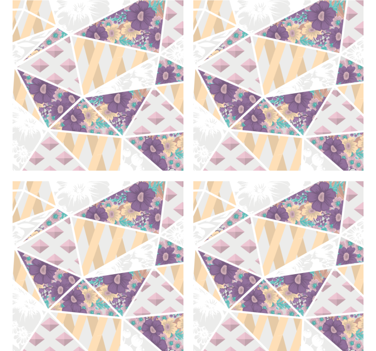 Geometric floral patterns coasters - TenStickers
