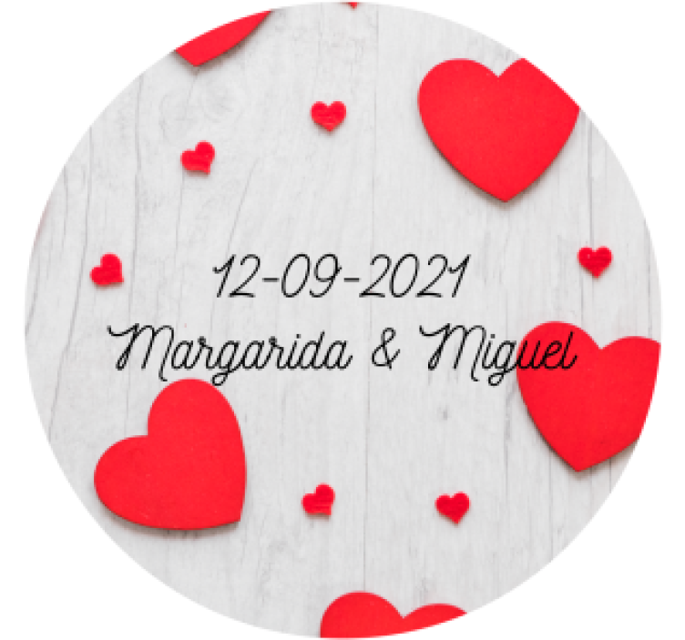 Wedding coasters with heart and date personalization - TenStickers