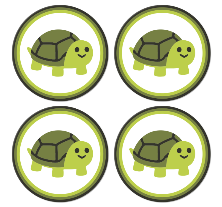 Geek coasters smiling turtle design - TenStickers