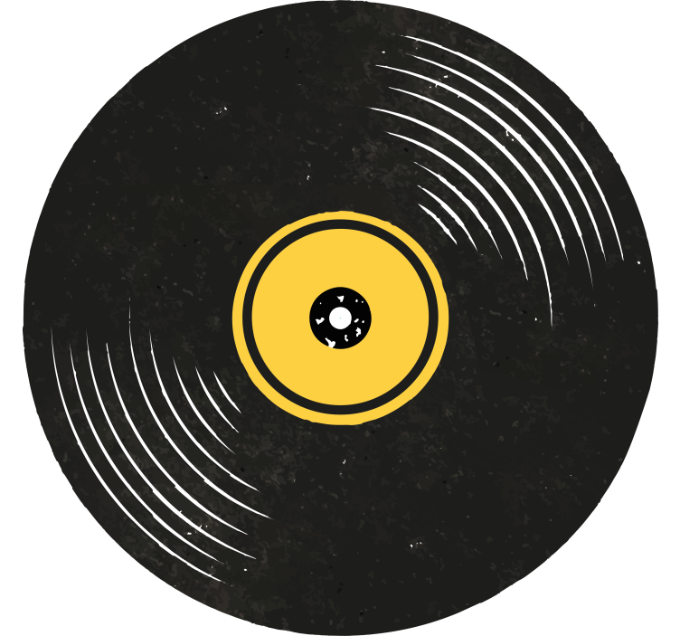 Vinyl records vintage coaster - TenStickers