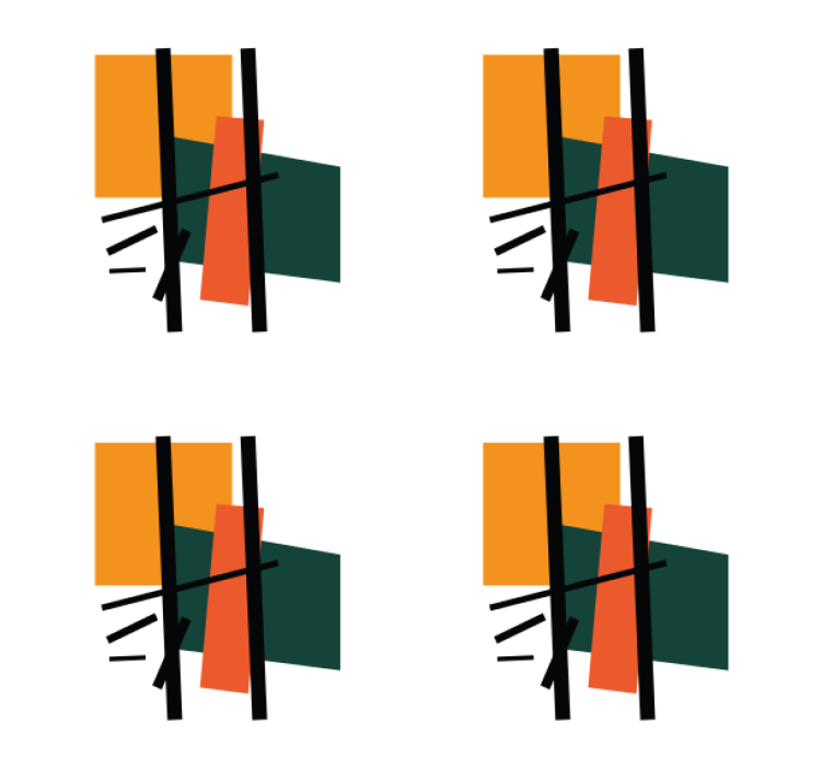 Modern coasters with abstract geometric shapes - TenStickers