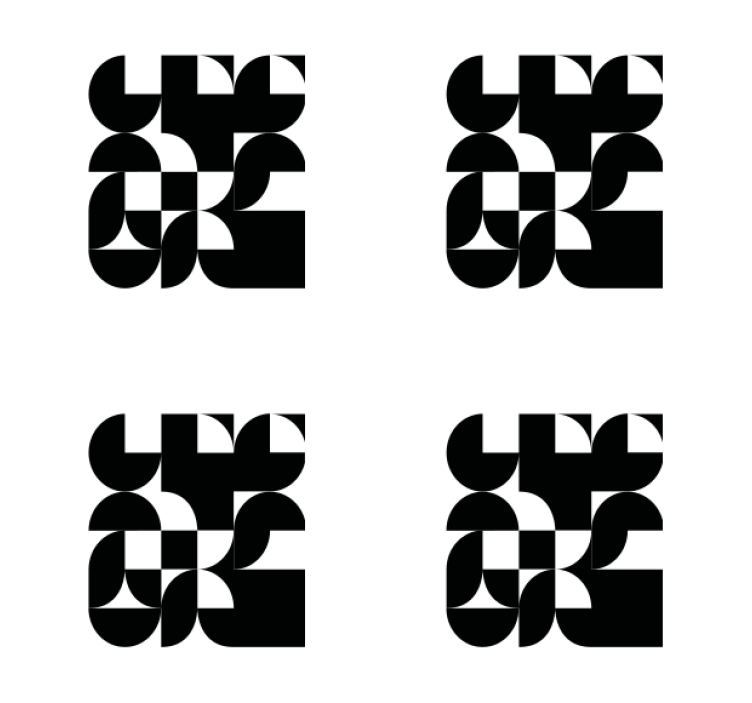 Modern coasters with geometric monochrome designs - TenStickers