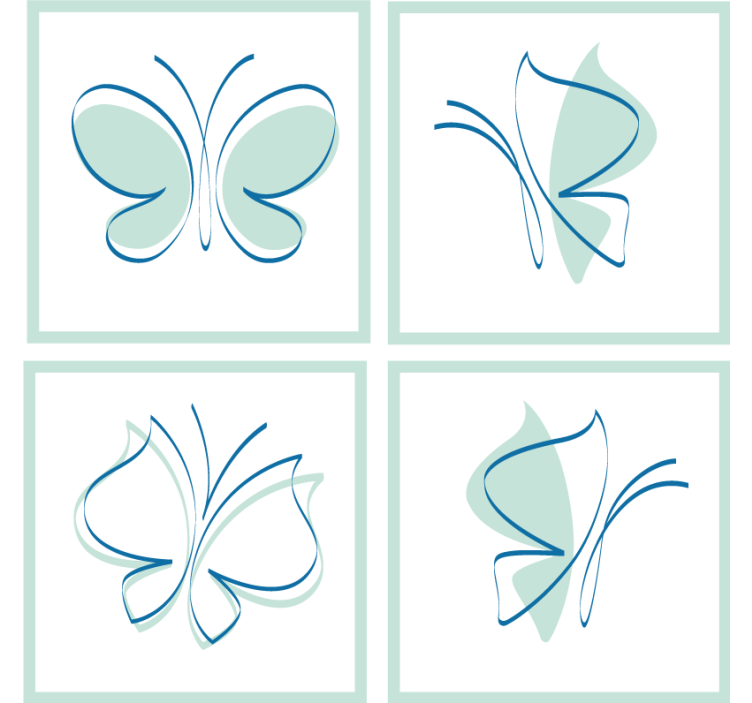 Coasters with elegant butterfly designs - TenStickers