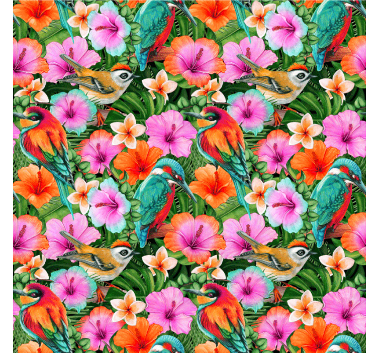 Modern coasters tropical birds and floral design - TenStickers