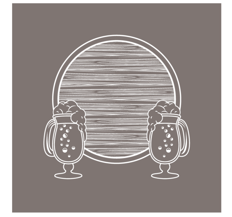 Hand drawn barrel beer mats - TenStickers