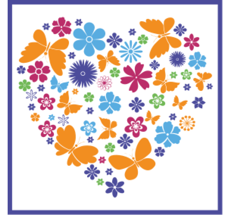 Modern coasters floral heart design - TenStickers