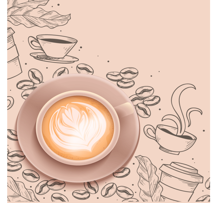 Modern coasters elegant coffee cup design - TenStickers