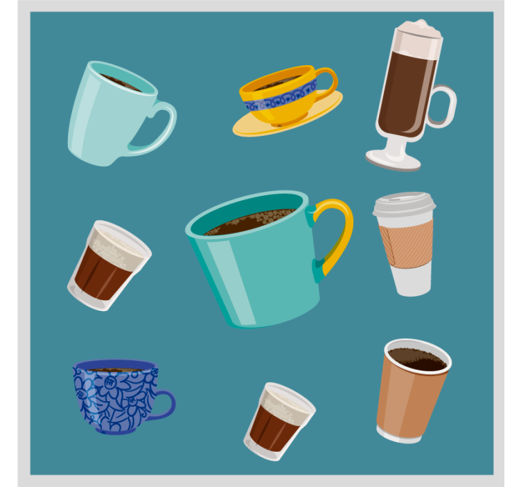 Modern coasters for a variety of coffee mugs - TenStickers