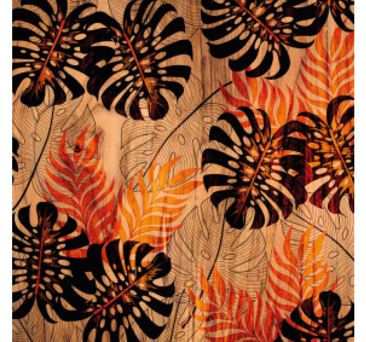 Tropical foliage pattern coasters - TenStickers