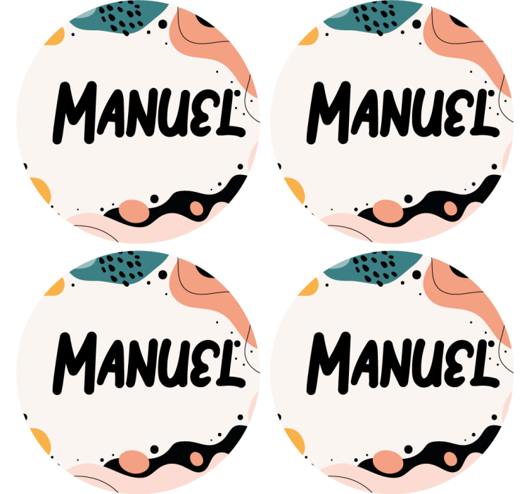 Delicate abstract waves personalised coasters - TenStickers