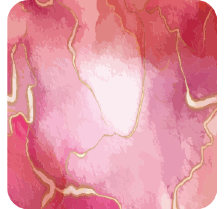Pink and gold marble effect modern coaster - TenStickers