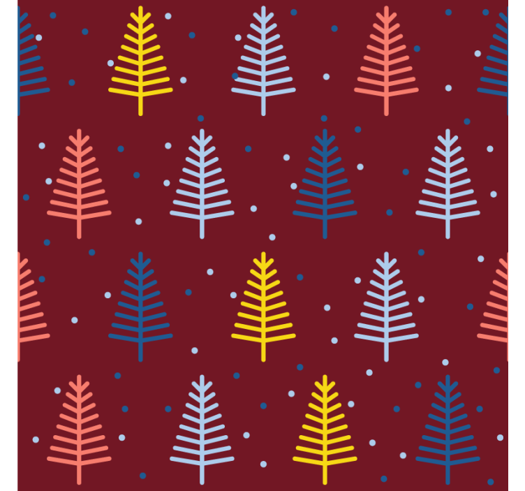 Christmas coaster with vibrant tree design - TenStickers