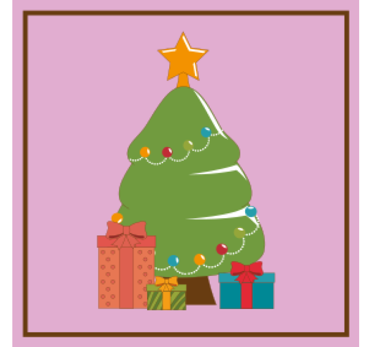 Christmas coaster decorative christmas tree gifts - TenStickers