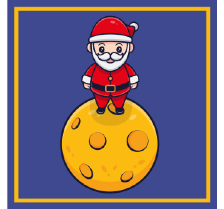 Christmas coaster santa on cheese ball - TenStickers