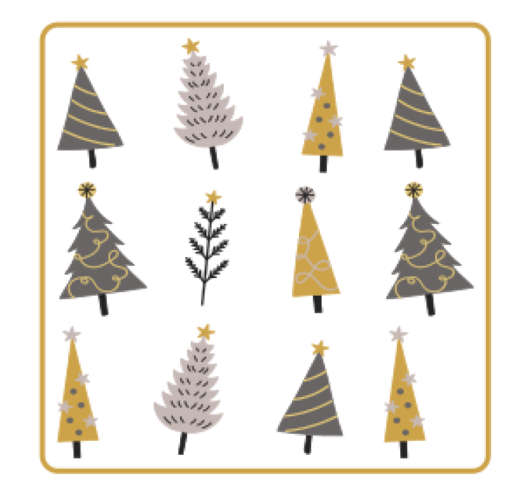 Christmas coaster with stylish christmas trees - TenStickers