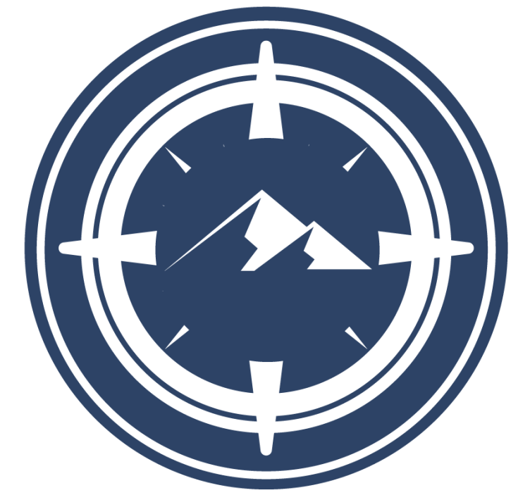 Modern coasters with compass and mountain design - TenStickers