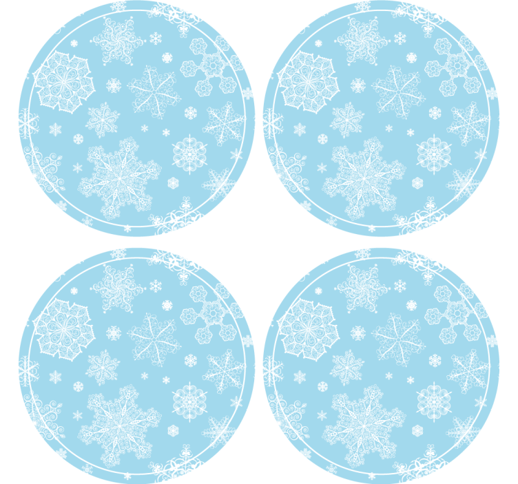 Christmas coaster with snowflake pattern circle - TenStickers