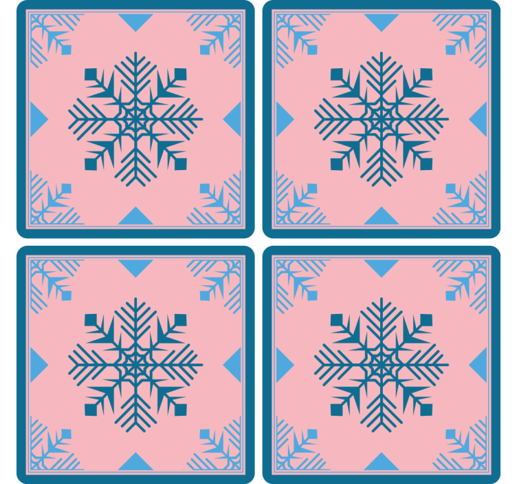 Christmas coaster snowflake design silicone mat - TenStickers