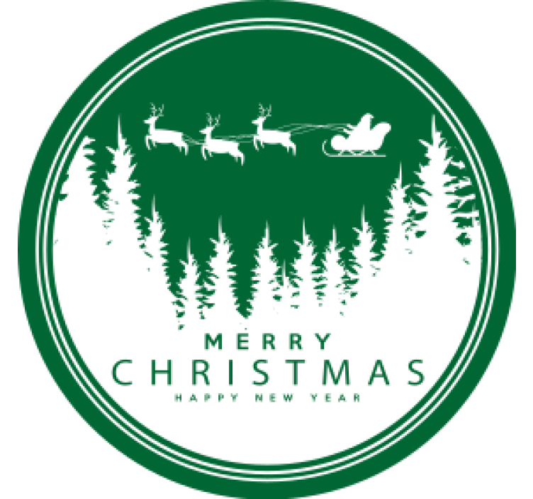 Christmas coaster featuring a festive santa sleigh scene - TenStickers