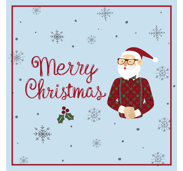 Christmas coaster santa with snowflakes - TenStickers