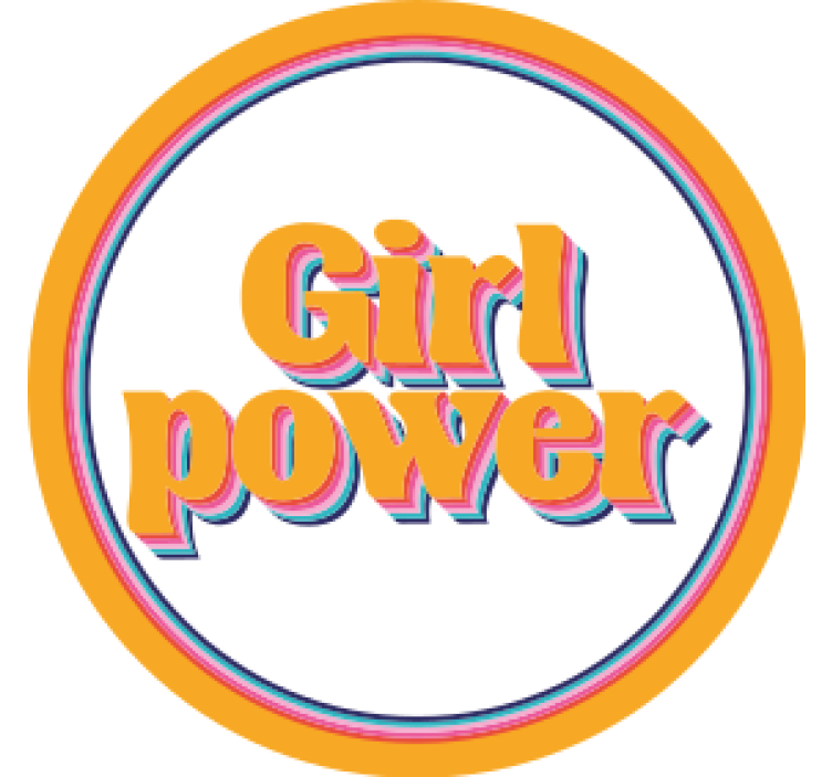 Girl power quote with flowers text coasters - TenStickers