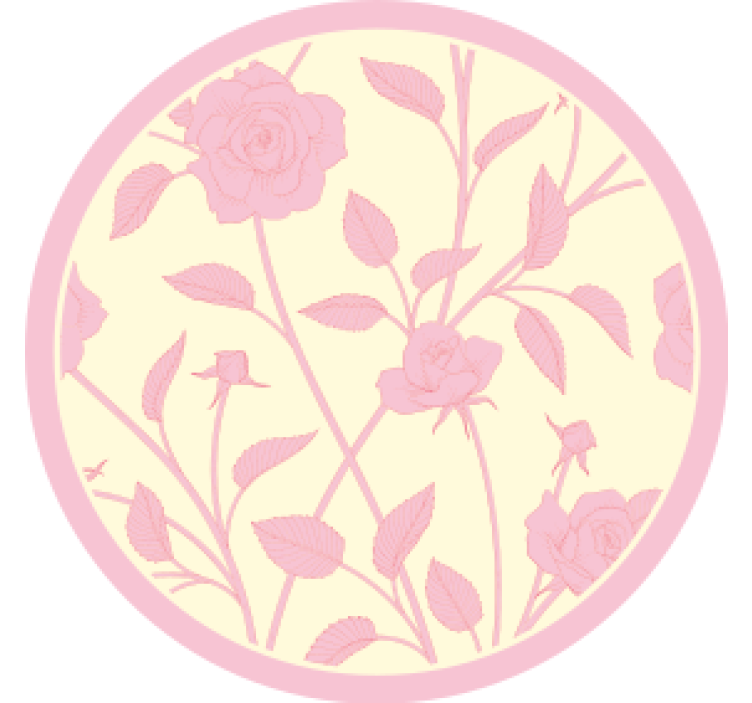 Pink and yellow flowers vintage coaster - TenStickers