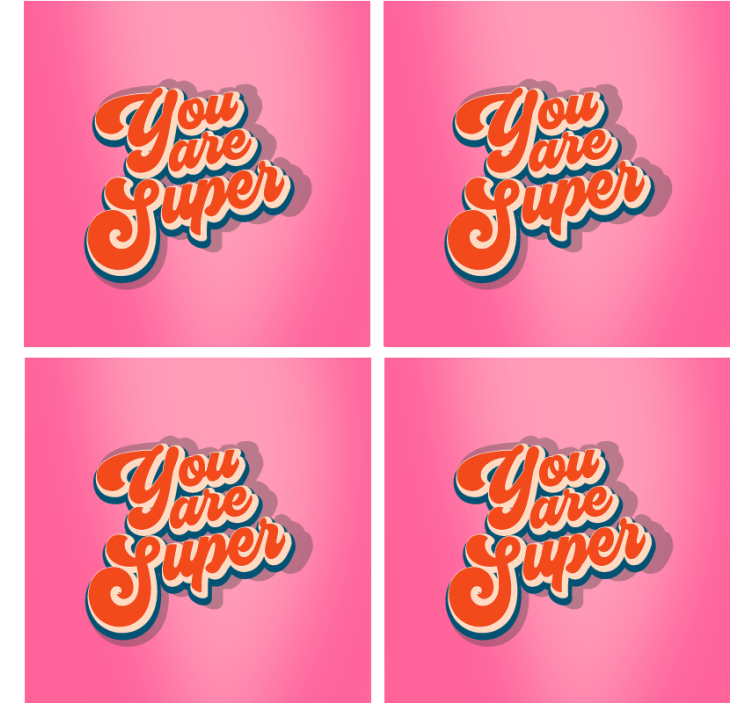 Motivational phrase design text coasters - TenStickers