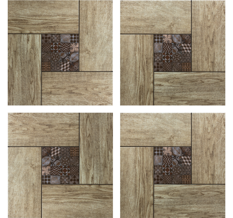 Tile coasters wooden texture design - TenStickers