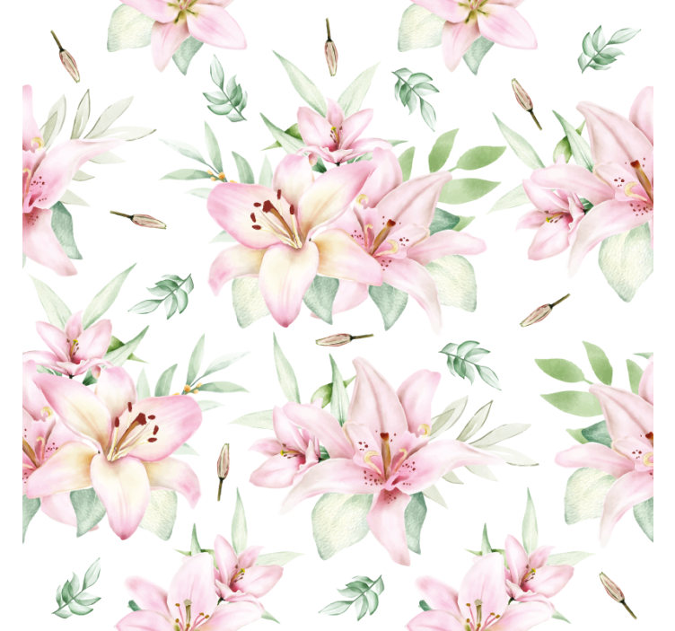 Lilies floral pattern coasters - TenStickers
