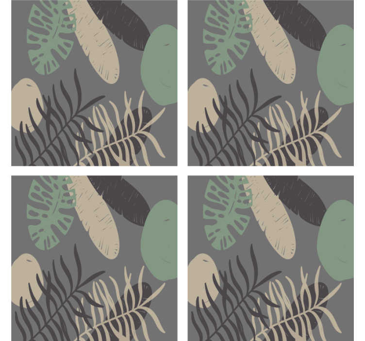 Coasters with leafy textured design - TenStickers