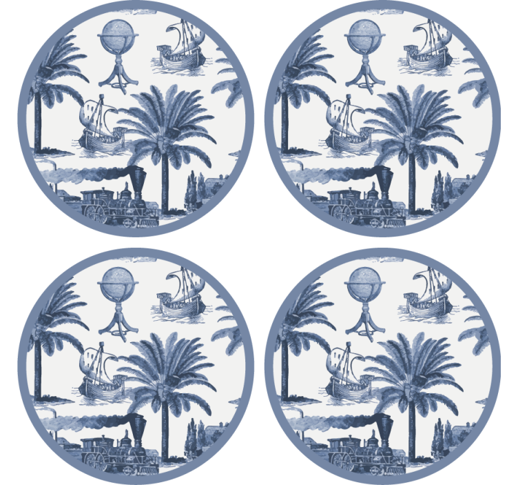 Vintage coasters classic travel adventure theme - TenStickers